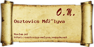 Osztovics Mályva névjegykártya